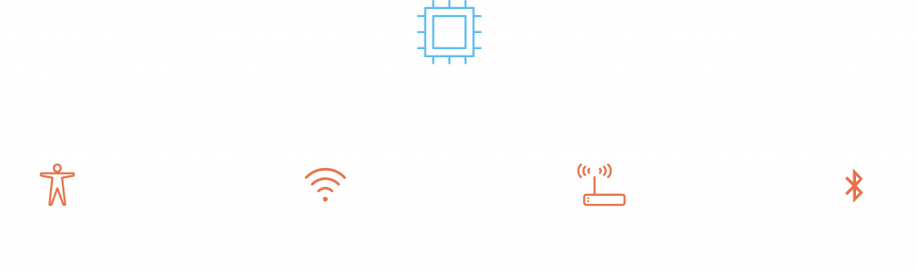 The LifeSignals Chip is based on a hybrid radio architecture that combines multiple radios such as MBAN, Wi-Fi, UWB, and Bluetooth.